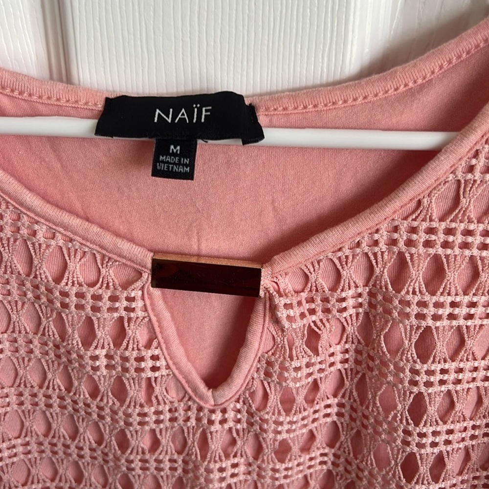 Ladies size medium crochet like top by Naïf - Picture 2 of 6